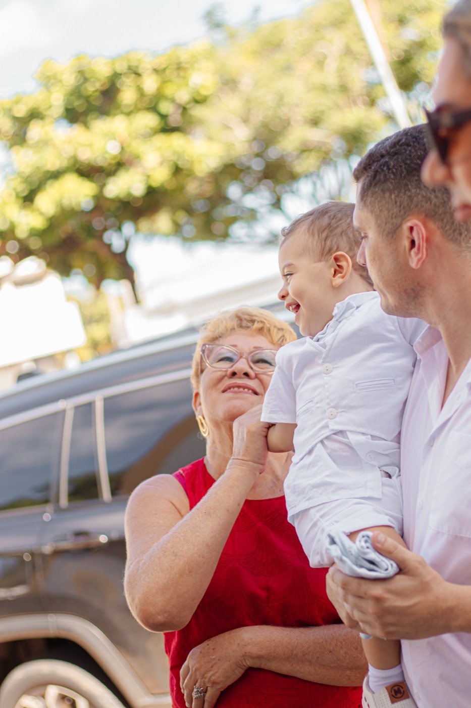 Família reunida depois da cerimônia